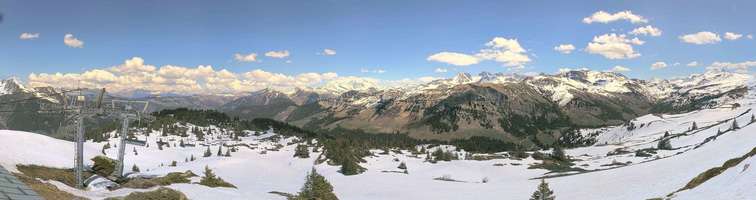 Webcam Areches Beaufort : Vue du bas des pistes